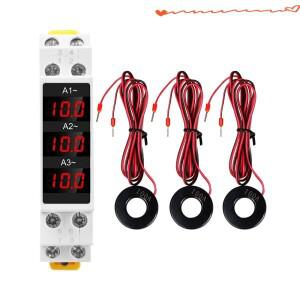 SDM010A AC 80-500V 1-100A LED 디지털 디스플레이 게이지 표시기 DIN 레일 전류계 미니 삼상