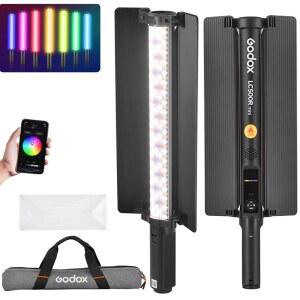 고독스 GODOX LC500R 미니 핸드헬드 RGB 튜브 라이트 2500K8500K 스틱 라이트반도어 소프트 디퓨저 포함 20W 360 풀 컬러 CRI 96 15 FX 이펙트 LED 조명 완드APP 제어