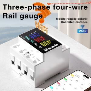 WiFi 스마트 삼상 전력계 KWS-306WF AC85-290V 에너지 미터 전류 보호기 온라인 가이드 레일 테이블 Tuya A