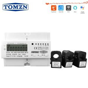 TOMZN 3 상 100A CT 110V3 Tuya WIFI 스마트 양방향 에너지 미터 타이머 전력 소비 모니터 SMARTLIFE