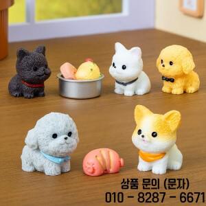12/14pcs 귀여운 시뮬레이션 개 강아지 동물 장식 수 공예 미니어처 그림 분재 Microlandscape 요정