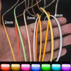 5V 12V 24V 2mm 울트라 슬림 COB LED 스트립 라이트 DIY 미니 피규어 차량/실내 장식용 플렉시블 테이프