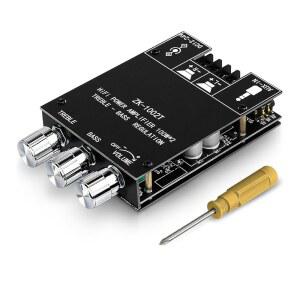 ZK1002T 100W100W 블루투스 앰프 보드 트레블 및 베이스 컨트롤이 있는 2.0채널 5.0 서브우퍼 오디오 DC1224V BT AUX 입력 DIY 스피커용 TPA3116D2 칩 스테레오