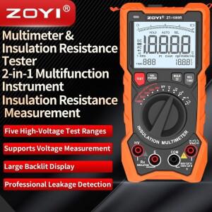 ZOYI 1000R 고정밀 디지털 멀티미터 메가옴미터 2-in-1 전기 기술자 가전제품 절연 저항 테스터