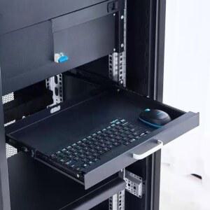 19인치 1U 캐비닛 키보드 거치대 블랙 산업용 서랍장 트레이 블랙 장착형 슬라이딩 1x1x1cm 서랍 1U 키보드 받침대 랙 1U 1x1x1cm 마운트 키보드 서랍장