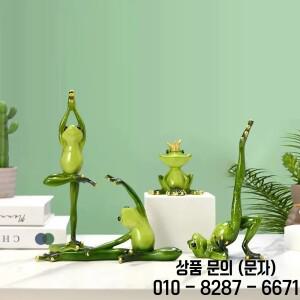 요가 개구리 수지 입상 동물 장식품 예술 및 조각 거실 홈 액세서리 사무실 19cm