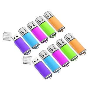 64GB 플래시 드라이브 10팩 64G USB KZZ 엄지 메모리 스틱 긱 2.0 펜 지퍼 점프 5가지 색상퍼플 블루 핑크 그린 오렌지