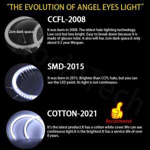 LED SMD 코튼 라이트 스위치백 엔젤 아이 링 DRL 키트, BMW E65 PRE 페이스리프트 745i 2002-2005