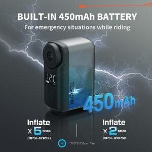 미니 자전거 펌프 휴대용 공기 주입기 120PSI LED 타입-C 450mAh 빠른 슈레이더 프레스타 타이어 사이클링