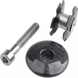 야루이지아 자전거 헤드셋 상단 캡 탄소 섬유 스템 및 M6x35mm 앨런 헤드 티타늄 볼트 스타 너트 포함 MTB