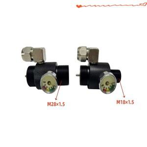 알루미늄 니들 밸브 고압 공기 나사산 M18 또는 단일 게이지 30Mpa