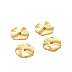 30Pcs 4/5/6/8mm 18K 골드 플랫 라운드 금속 웨이브 스페이서 비즈 DIY 목걸이 팔찌 쥬얼리 만들기 용품