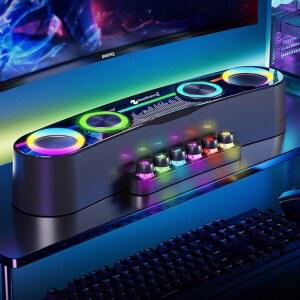 게이밍사운드바 데스크탑사운드바 컴퓨터스피커 소형 모니터사운드바 셋 RGB 가정용