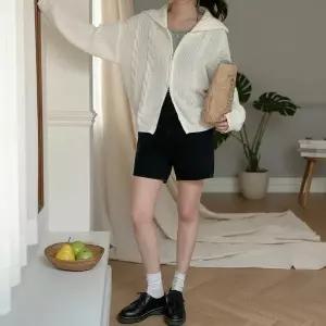 [하프클럽/옷자락]여성 꽈배기 투웨이 집업 니트 카라넥 스웨터