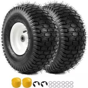 AR-PRO 교체 15x6.00-6 잔디 깎는 기계 및 트랙터용 프론트 타이어 휠 어셈블리 3인치 센터 허브 3/4인치
