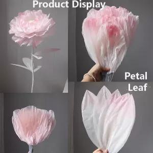 10pcs 인공 거대한 모란 꽃잎 잎 소재 반제품 수제 DIY 대형 종이 아트 꽃 홈 웨딩 장식