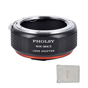 PHOLSY 렌즈 마운트 어댑터 F to MFT 니콘 AI 렌즈와 마이크로 포서즈M4 / 3 4 카메라 본체와 올림푸스 파나소닉호환 루믹스 M4 호환