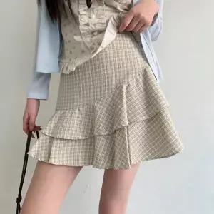 [신세계라이브쇼핑][옷자락] 여성 체크 언발란스 프릴 미니 스커트 치마