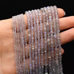 2/3/4mm 천연 석재 라운드면 처리 된 비즈 플래시 Labradorite 스페이서 쥬얼리 만들기 DIY 목걸이 팔찌