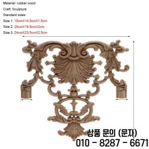 RUNBAZEF 레트로 장미 꽃 나무 조각 데칼 코너 아플리케 프레임 벽 문 가구 인형