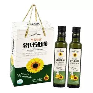프리미엄 해바라기유 250ml 2P 유리병 식용유 요리용유