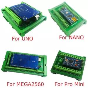 Arduino UNO/MEGA2560/NANO/Pro 미니 보드용 DIN 레일 마운트 나사 고정 터미널 블록 어댑터 모듈