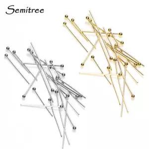 50Pcs 0.6mm 스테인레스 스틸 물 골드 도금 머리 핀 DIY 귀걸이 결과 수제 공예 비즈 쥬얼리 만들기