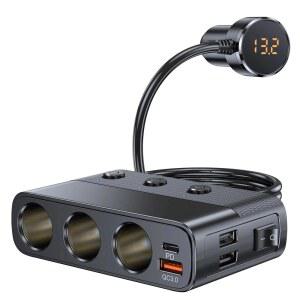 5V1A어댑터 127W 7IN1 차량용 충전기 SPLITTER PD30W 라이터 어댑터 스위치 소켓 QC3