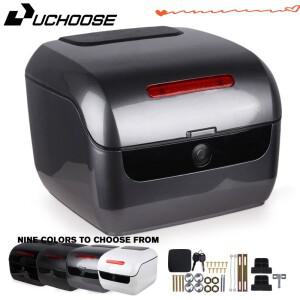 Uchoose 전기 자전거 트렁크 개성 방수 케이스 라이딩 후면 내구성 솔리드 오토바이 테일 박스 오거나이저
