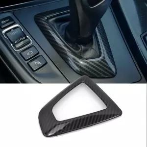 라이언스타 레이싱 카본 파이버 기어 변속 노브 패널 프레임 커버 스티커 인테리어 트림 BMW F20 F21 F22