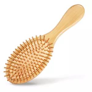 웨이샛 대나무 헤어 브러시 벌크 1개 나무 패들 엉킴 제거 두피 마사지 및 정전기 방지 여성 남성 파티