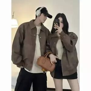 와칸다 여성용 여친 빈티지 야구 집업 잠바 상의 점퍼 트렌드 커플 PU가죽 집업야구항공 재킷 터틀넥 KKE1