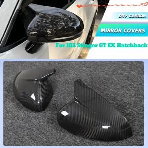 프리프레그 드라이 카본 자동차 후방 거울 커버 캡 KIA 스팅어 GT EX 해치백 2018-2023 레이싱 쉘