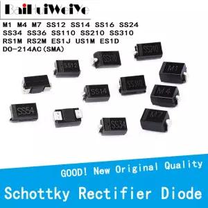 DO-214AC SMA 정류기 다이오드 M1 M2 M4 M7 SS12 RS1M ES2M US1M 1N4007 50 개