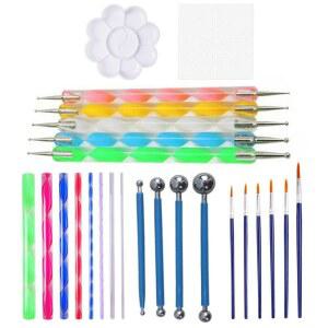 도구 페인팅 잉 스텐실 18MM 도팅 페인트 스텐실이 만다라 016 24Pcs