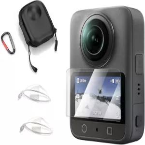 DJI Osmo 360용 비탈리 렌즈 가드 세트 PC 보호 커버 2팩 스크린 보호대 PU 휴대용 케이스 360 카메라와