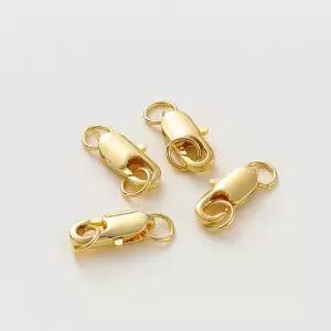 14K/18K 골드 도금 황동 10Pcs 랍스터 걸쇠 오픈 점프 링 DIY 결과 키트 팔찌 쥬얼리 만들기위한 커넥터