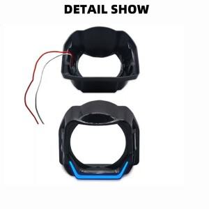 SANVI 1.5/1.8/3.0인치 LED 엔젤 아이 블랙 슈라우드 자동차 헤드라이트 프로젝터 렌즈 옐로우 레드 DRL DI
