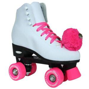 EPIC SKATES 치어리더 실내 /실외 쿼드 롤러 스케이트, 사이즈 /핑크, 화이트
