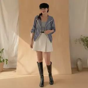 여성 일상용 단가라 후드티 후디 줄무늬 스트라이프