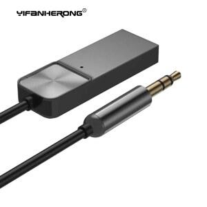 호환 Aux Bluetooth 호환 5 0 수신기 어댑터 차량용 키트 용 USB 동글 케이블 3 5mm 잭 스피커 스테레오 오디오 음악 수신기