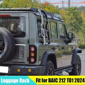 BAIC 212 T01 2024-2026 개조형 블랙 팬서 스타일 루프 러기지 프레임 사이드 사다리용 차량 플랫폼