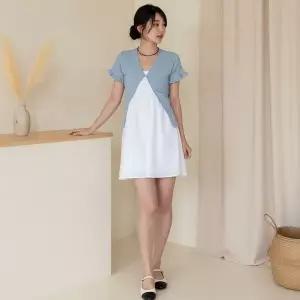 [하프클럽/다잇템]여성용 소매 V넥 프릴 가디건