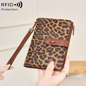 세련된 RFID 여성용 장지갑 대용량 레트로 폰백 PU 가죽 다기능 지퍼 신용카드 홀더 클러치