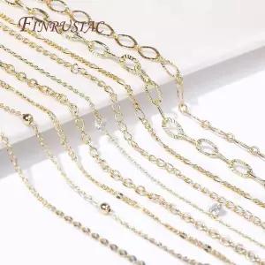 멀티 스타일 금속 대량 체인 DIY 수제 보석 만들기 용품에 대한 도매 고품질 14K 골드 도금 스풀