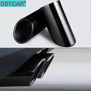 DSYCAR 1 쌍 크롬 도금 스테인레스 스틸 자동차 배기 머플러 팁 파이프 커버 범용 액세서리
