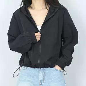 [파라노말샵]3색 무지 바스락 바람막이 스트링 후드 집업 (파라노
