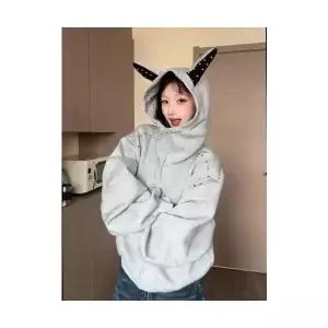 헐크 여성 여친 티 맨투맨 화면 본딩 도그 귀 후드 집업 카디건 빅사이즈 트렌드 KKE1