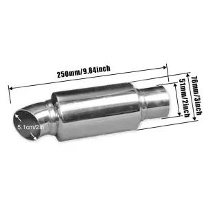 2/2.5 자동차 배기 머플러 파이프 범용 51MM 테일 시스템 스테인레스 스틸 레이싱 스포츠 터보 사운드