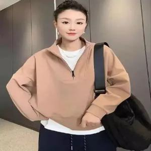 헐크 여성 여친 티 맨투맨 솔리드 기모 반집업 조끼 캐주얼 풀오버 KKE1
